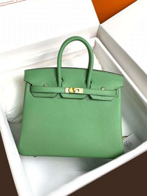 Hermes original swift leather birkin 25 bag H25-5 vert criquet