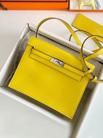 Hermes original evercolor leather kelly danse bag KD022 lemon yellow