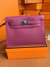 Hermes original evercolor leather kelly danse bag KD022 rose purple