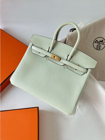 Hermes original swift leather birkin 25 bag H25-5 vert fizz