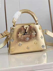 Louis vuitton original calfskin capucines mini handbag M13737 gold