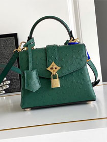 Louis vuitton original ostrich calfskin rose des vents mini handbag m86011 green
