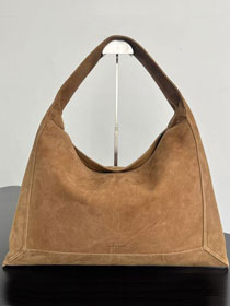 BV original suede calfskin large hop bag 803976 brown