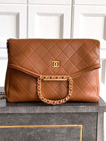 CC original calfskin large handbag AS5936 brown