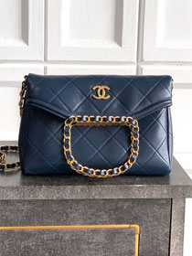 CC original calfskin small handbag AS5895 blue