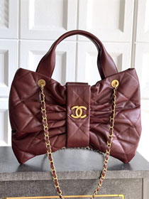 CC original lambskin large handbag AS5851 bordeaux