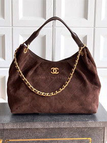 CC original suede calfskin large hobo bag AS5978 dark brown
