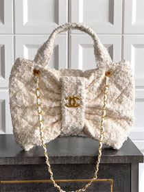 CC original tweed large handbag AS5851 beige