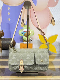 Louis vuitton original denim pochette accessoire cargo M27602 green
