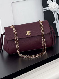 CC grained calfskin small tote bag AS6427 bordeaux